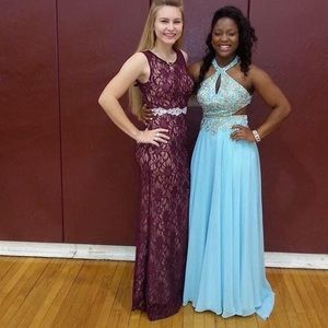 Elegant Sky Blue Ball Gown